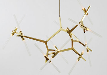 Landhaus-Projekt-Luxusgold führte hängende moderne Aluminiumart Leuchter Lichter