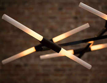 Landhaus-Projekt-Luxusgold führte hängende moderne Aluminiumart Leuchter Lichter
