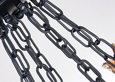 Heller dekorativer Schmiedeeisen-Hauptleuchter des Schwarz-8 mit Braunglas-Schatten