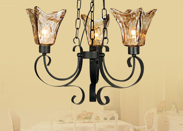 64cm Höhen-beleuchtet großer Retro Schmiedeeisen-Braunglas-Leuchter,/Lampe für Badezimmer