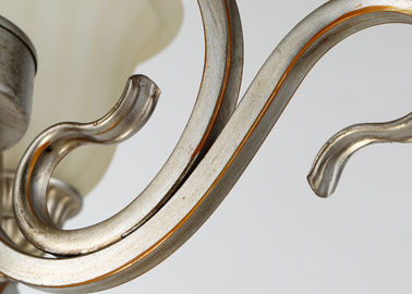 Dekorativer heller großer Leuchter-italienischer Retrostil des Schmiedeeisen-9 mit Metall und Glas