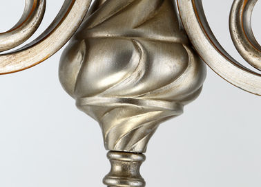 Dekorativer heller großer Leuchter-italienischer Retrostil des Schmiedeeisen-9 mit Metall und Glas
