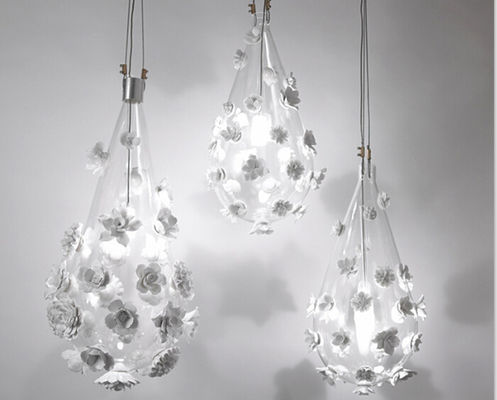 Modernes Beleuchtungs-Befestigungs-Glas und keramische Blumen-hängende Lampe für Geschäfts-Dekoration