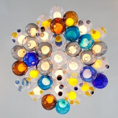 Kreative doppelte bunte hängende Lampe der Glasdeckel-hängende Deckenleuchte-LED G9