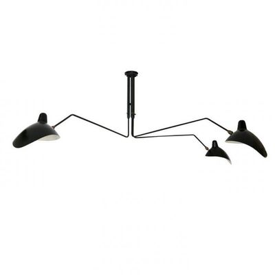Schwarze Deckenleuchten, fantastische Arm-Decken-Leuchter-Lampe des Eisen-drei gebogene
