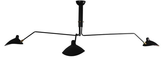 Schwarze Deckenleuchten, fantastische Arm-Decken-Leuchter-Lampe des Eisen-drei gebogene