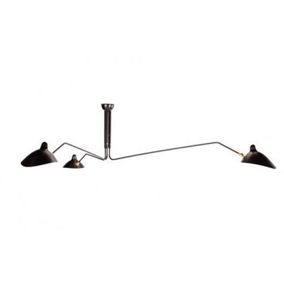 Schwarze Deckenleuchten, fantastische Arm-Decken-Leuchter-Lampe des Eisen-drei gebogene