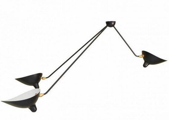 Schwarze Deckenleuchten, fantastische Arm-Decken-Leuchter-Lampe des Eisen-drei gebogene